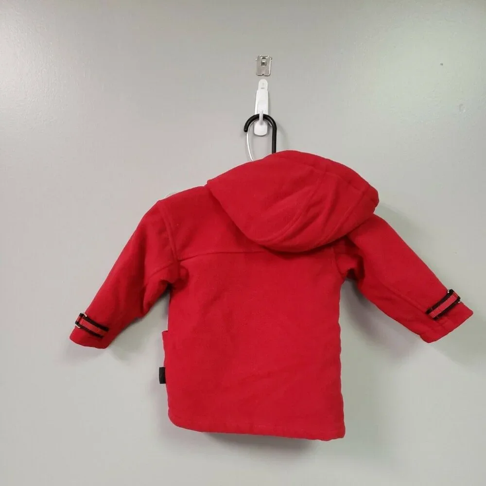 Old Navy Red Pea Coat Baby Infant Girl 18-24‎ Months Jacket Buckles Warm